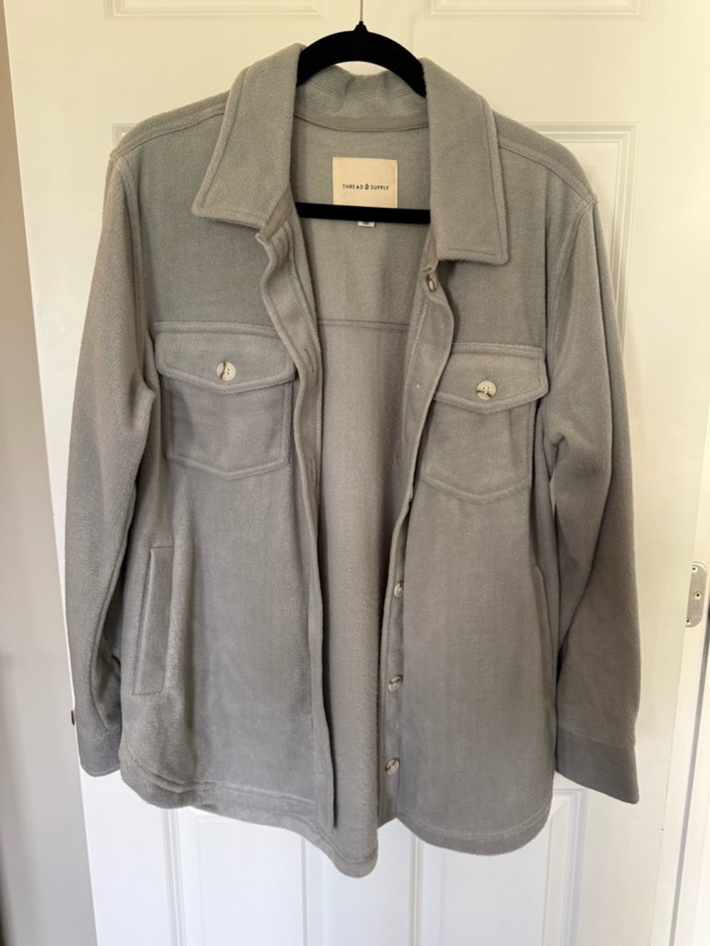 Thread & Supply Gray Fleece Shirt Jacket